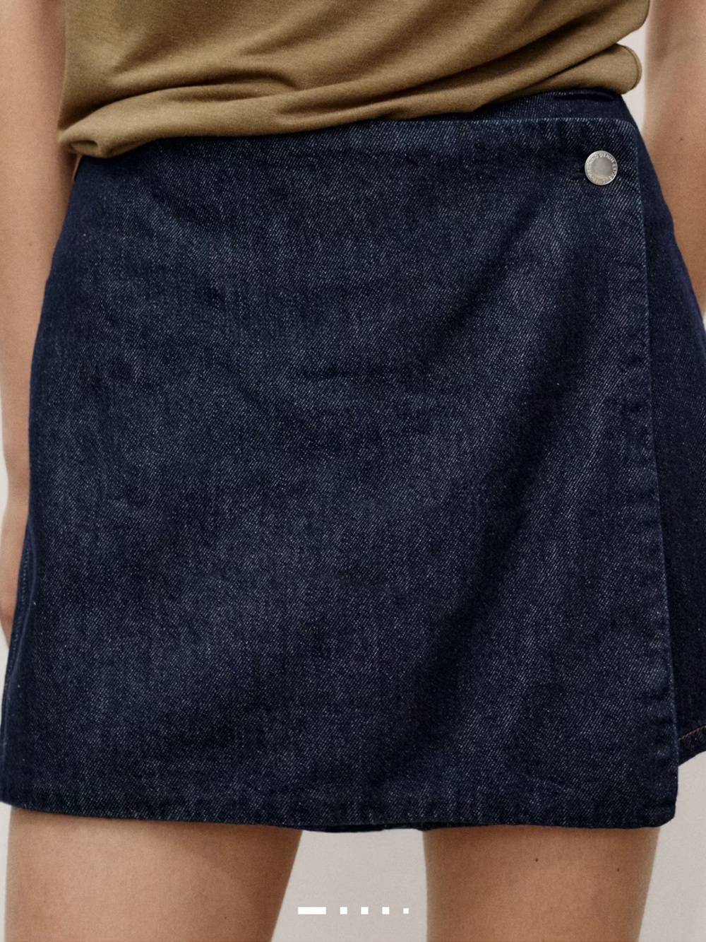 Mango Dark Indigo Denim Skort with Contrast Stitching Size M New no tags